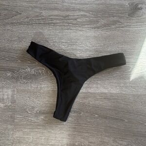 SHEIN Black High Cut Thong Bikini Bottom